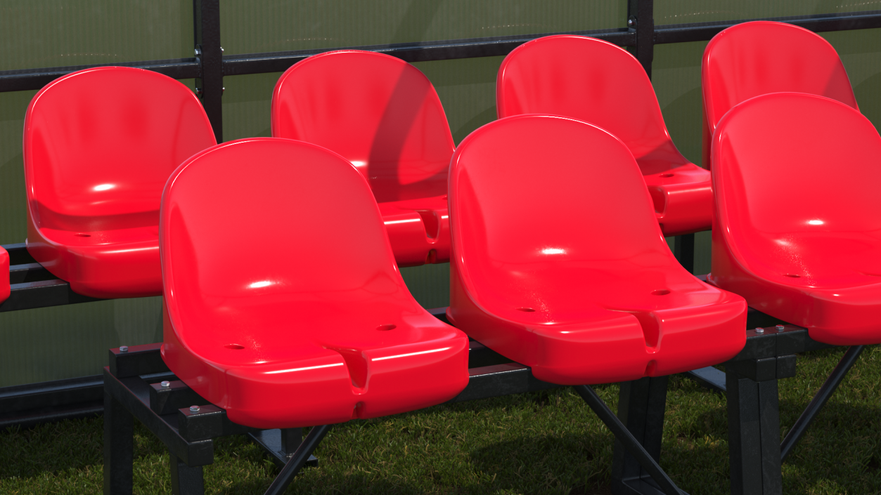 3D Plastic Sports Seat Red model