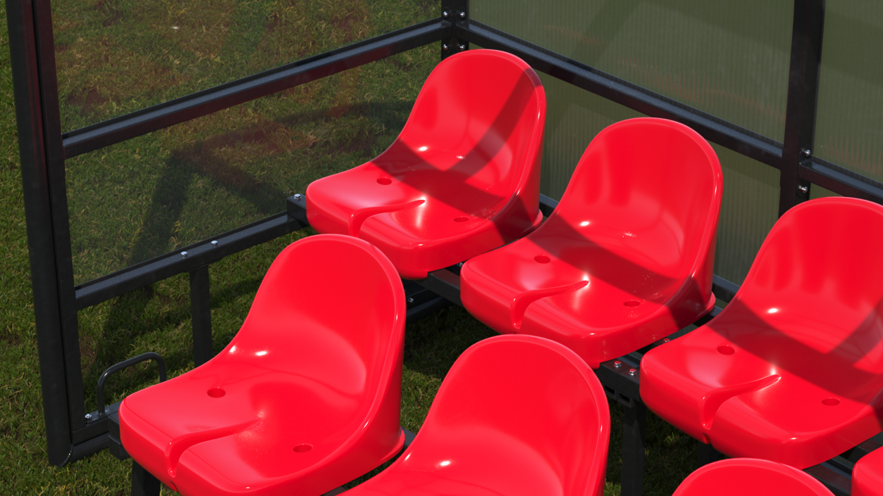 3D Plastic Sports Seat Red model