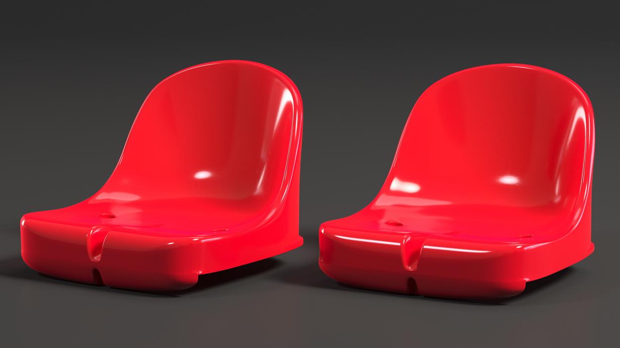 3D Plastic Sports Seat Red model