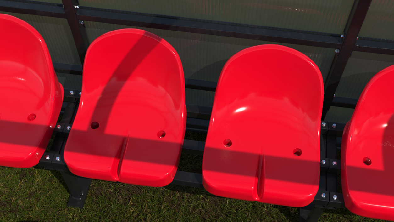 3D Plastic Sports Seat Red model