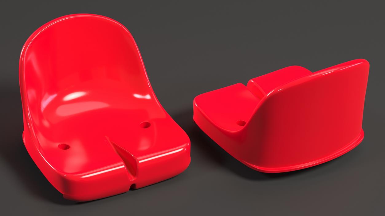 3D Plastic Sports Seat Red model