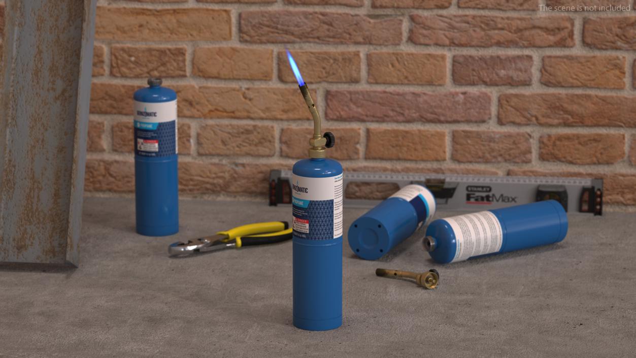 Bernzomatic Handheld Propane Blowtorch with Flame 3D model