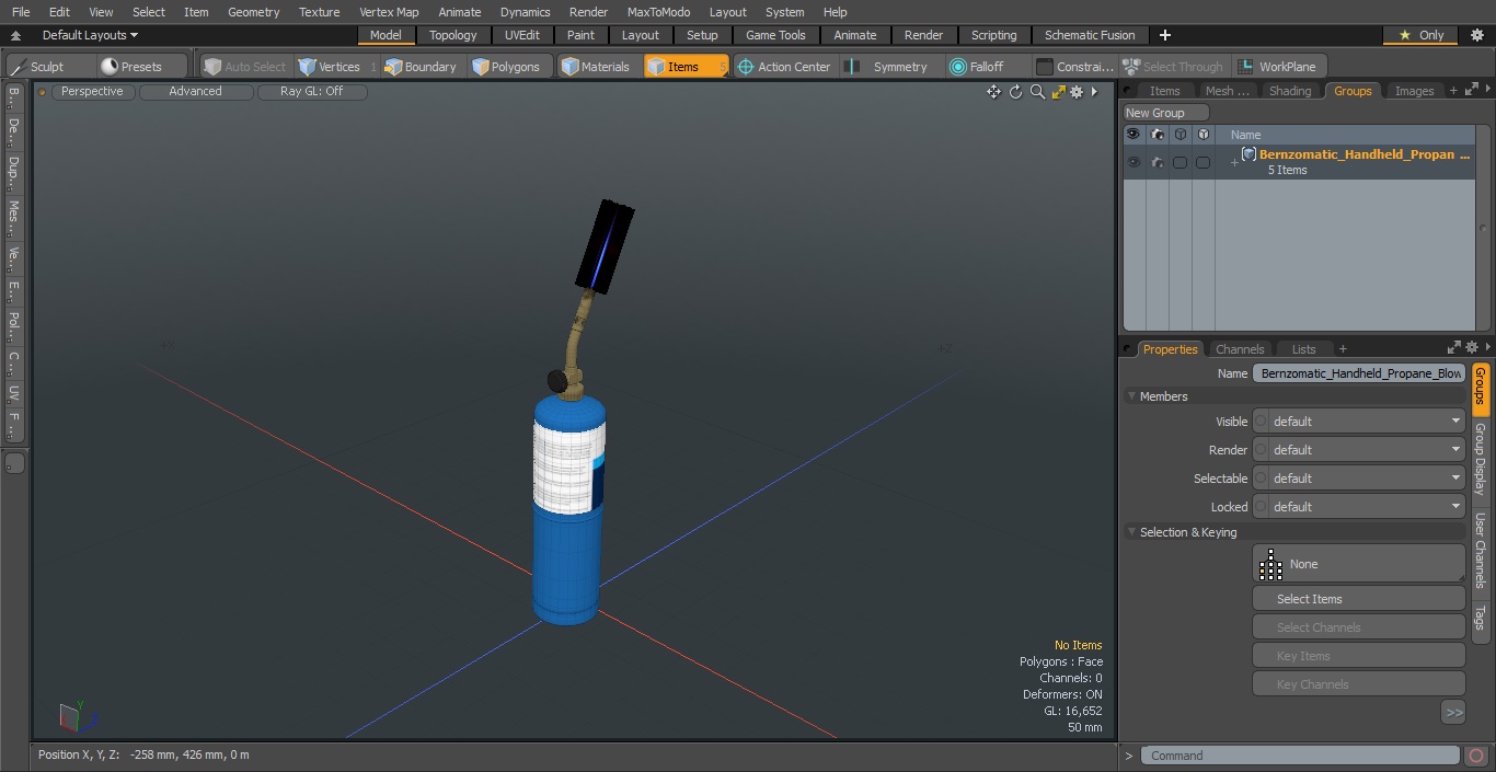 Bernzomatic Handheld Propane Blowtorch with Flame 3D model