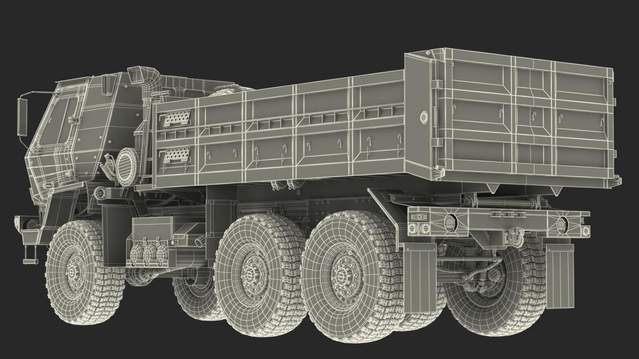 Oshkosh FMTV 10 Ton Dump Truck Camo Rigged 3D