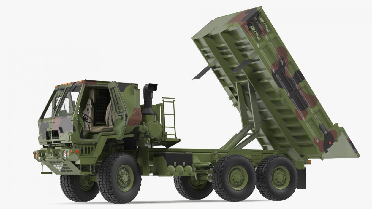 Oshkosh FMTV 10 Ton Dump Truck Camo Rigged 3D