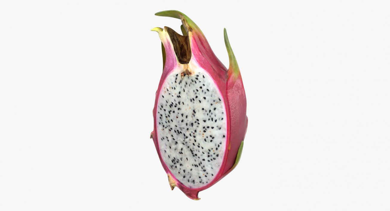 3D Half Red Dragon Fruit