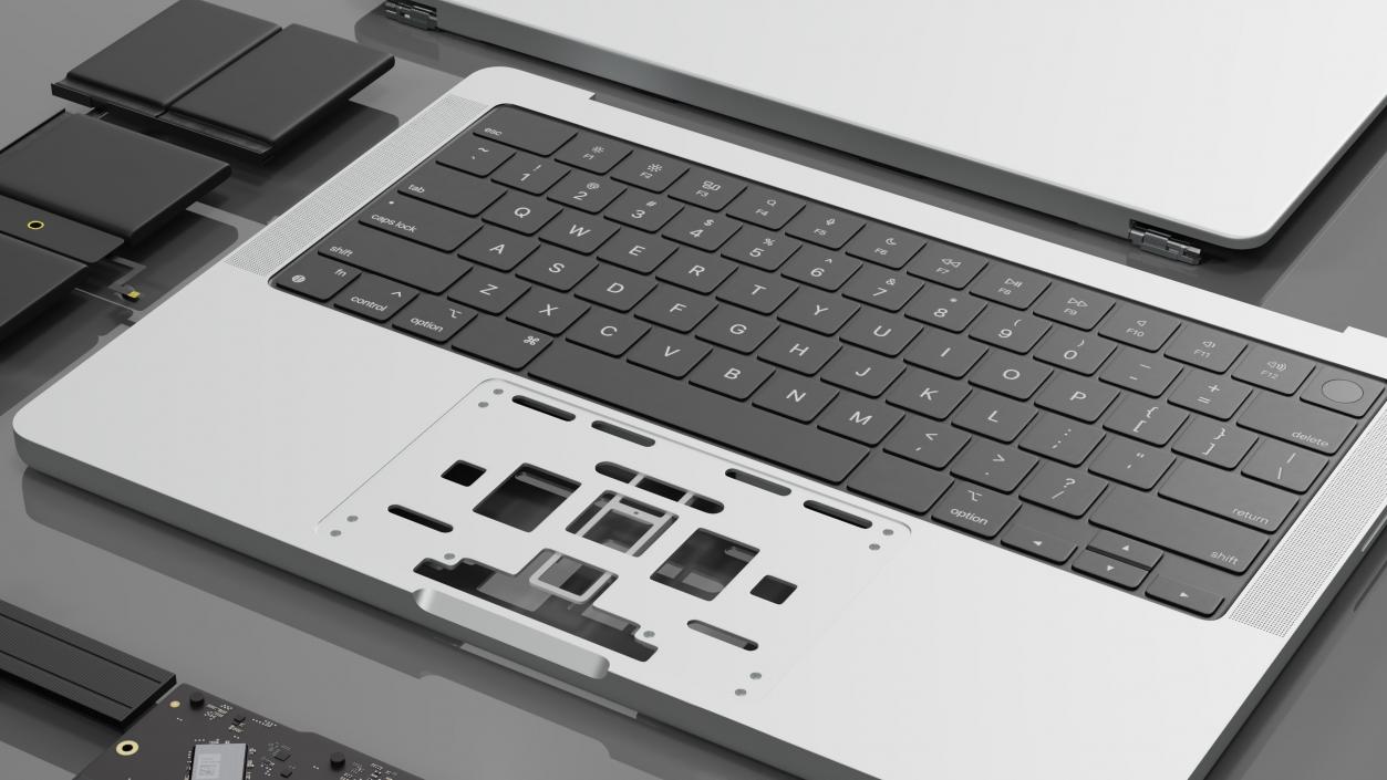 3D model Disassembled Laptop Parts