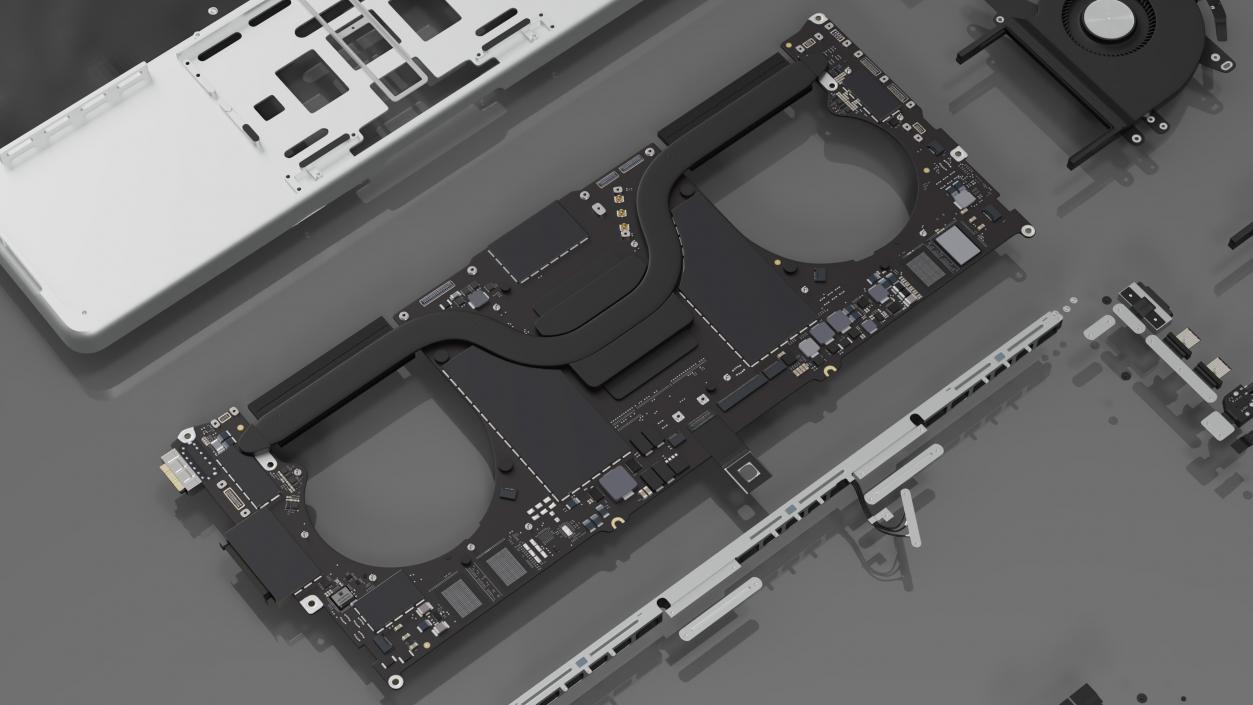 3D model Disassembled Laptop Parts