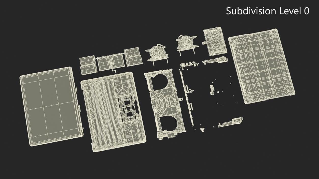 3D model Disassembled Laptop Parts