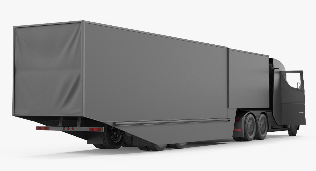 3D Tesla Semi Trucks and Trailers Rigged 3D Models Collection model