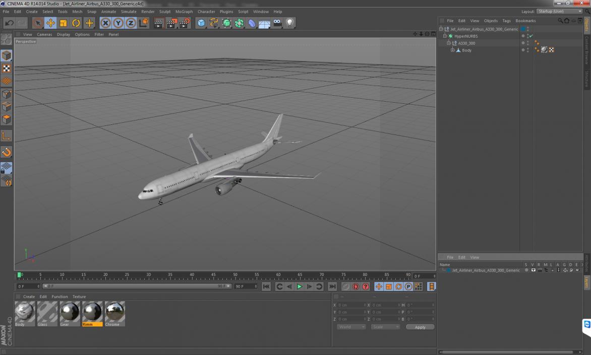 3D Jet Airliner Airbus A330-300 Generic