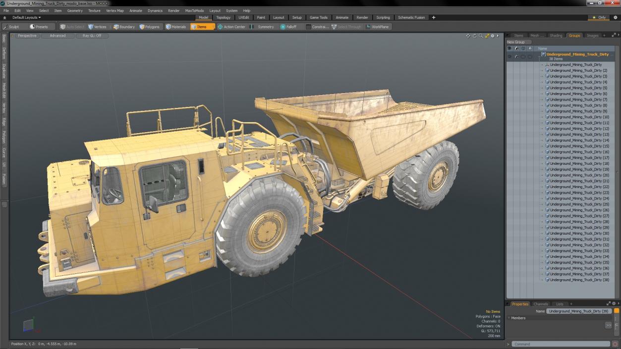 3D model Underground Mining Truck Dirty