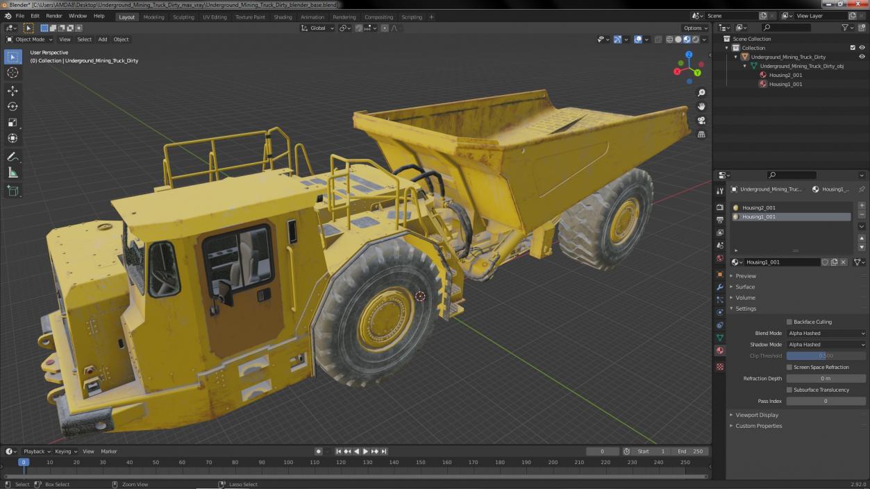 3D model Underground Mining Truck Dirty