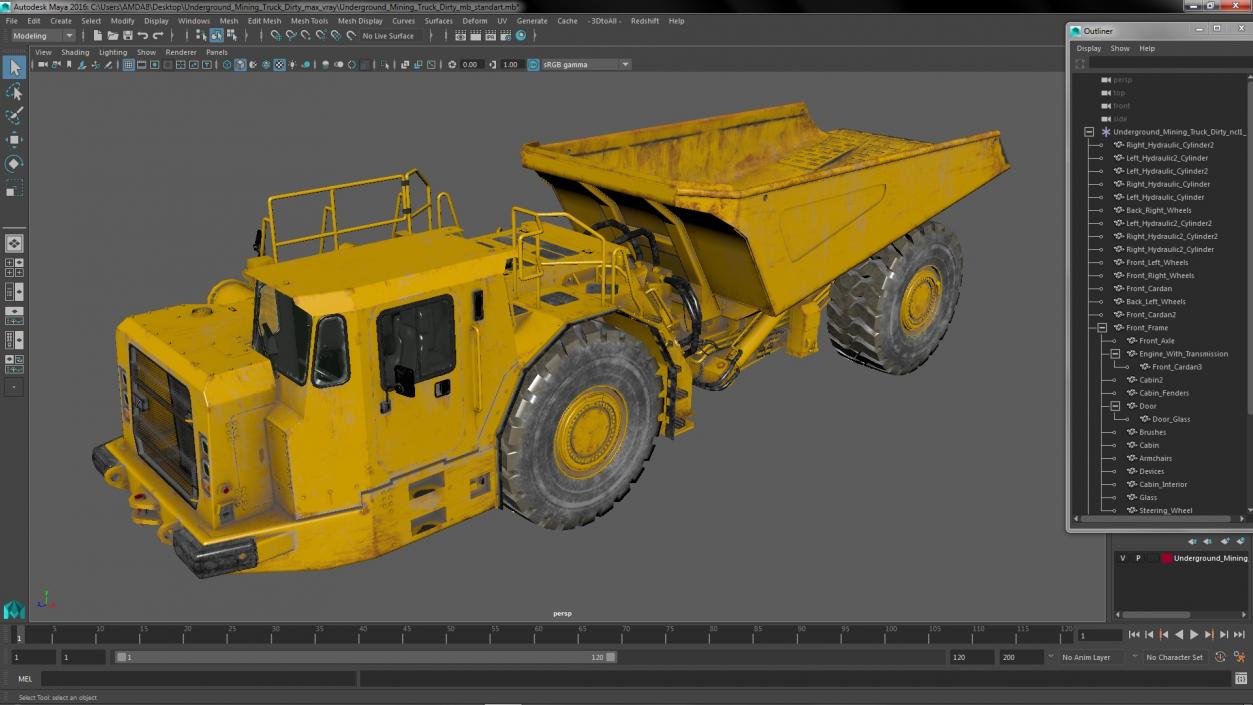 3D model Underground Mining Truck Dirty