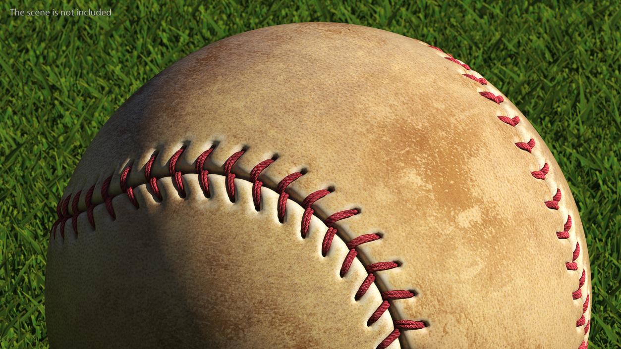 Brown Leather Baseball Ball 3D