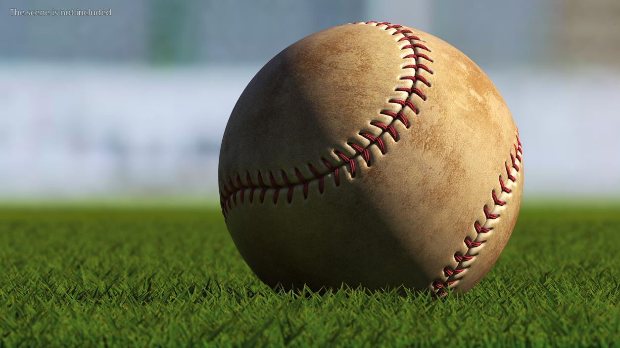 Brown Leather Baseball Ball 3D