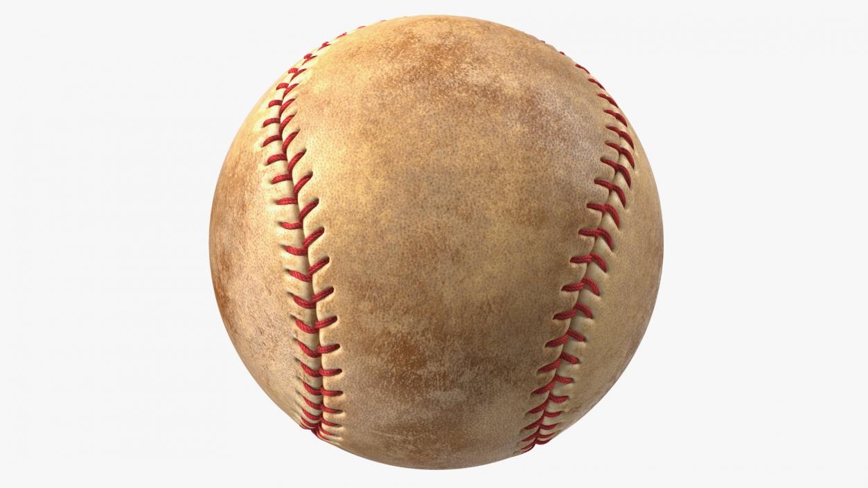 Brown Leather Baseball Ball 3D