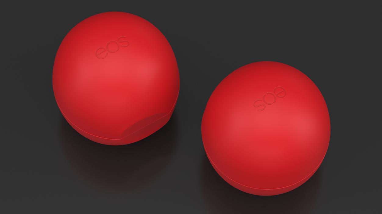 3D model EOS Lip Balm Sphere Red Closed