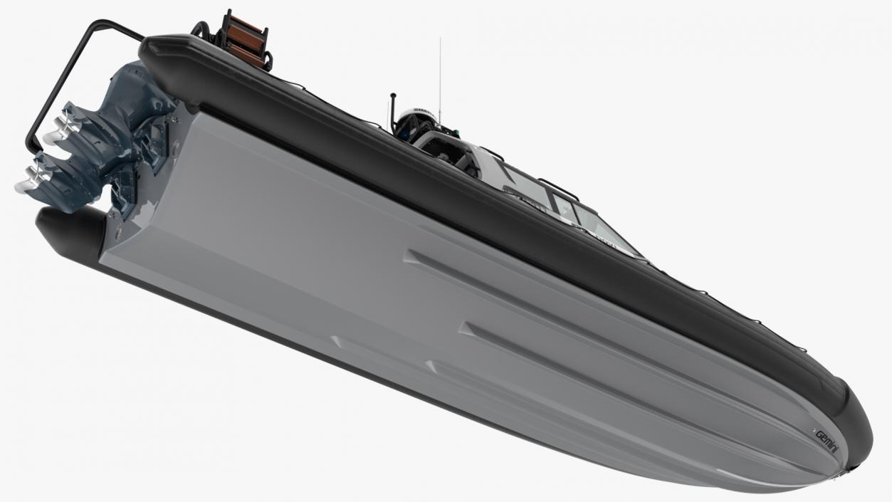 3D Boat Grey Waverider 1060 GRP Cabin Rigged