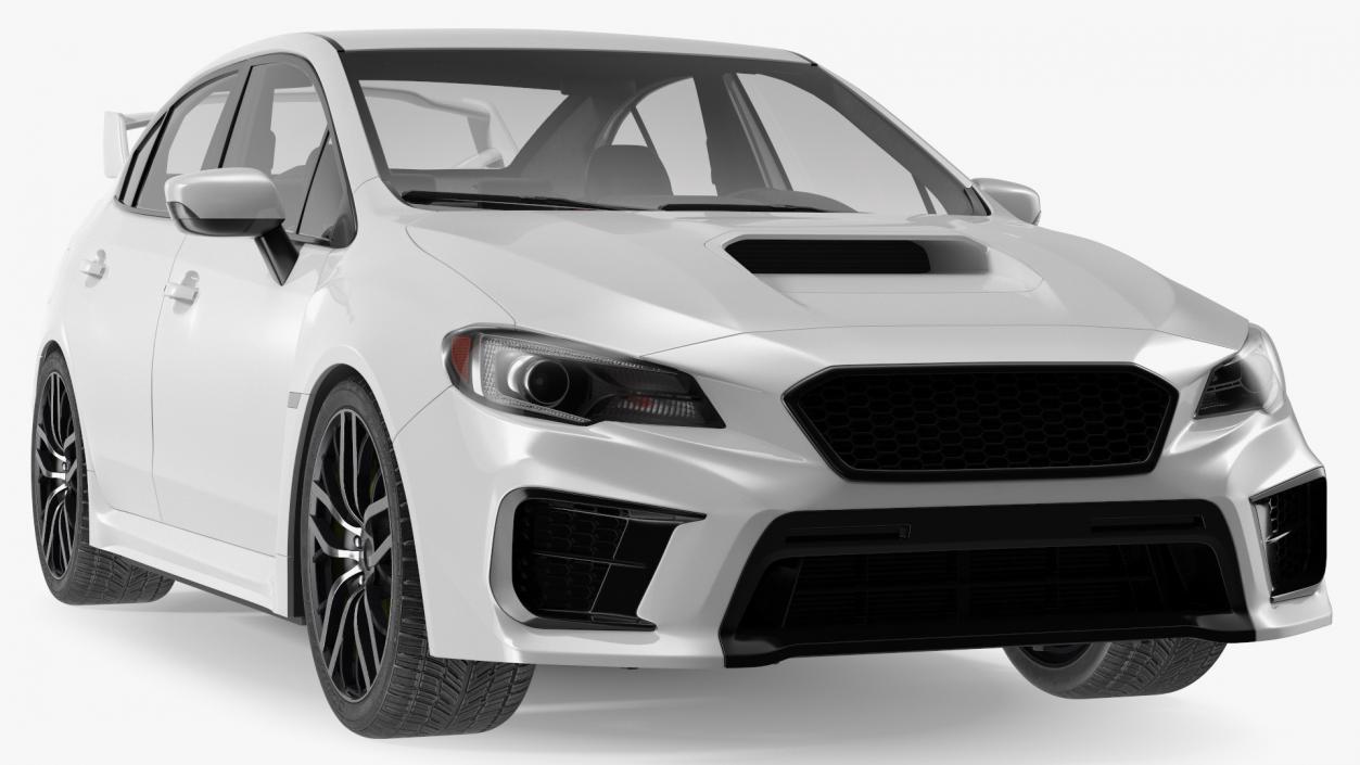 Luxury Sport Sedan White 3D model