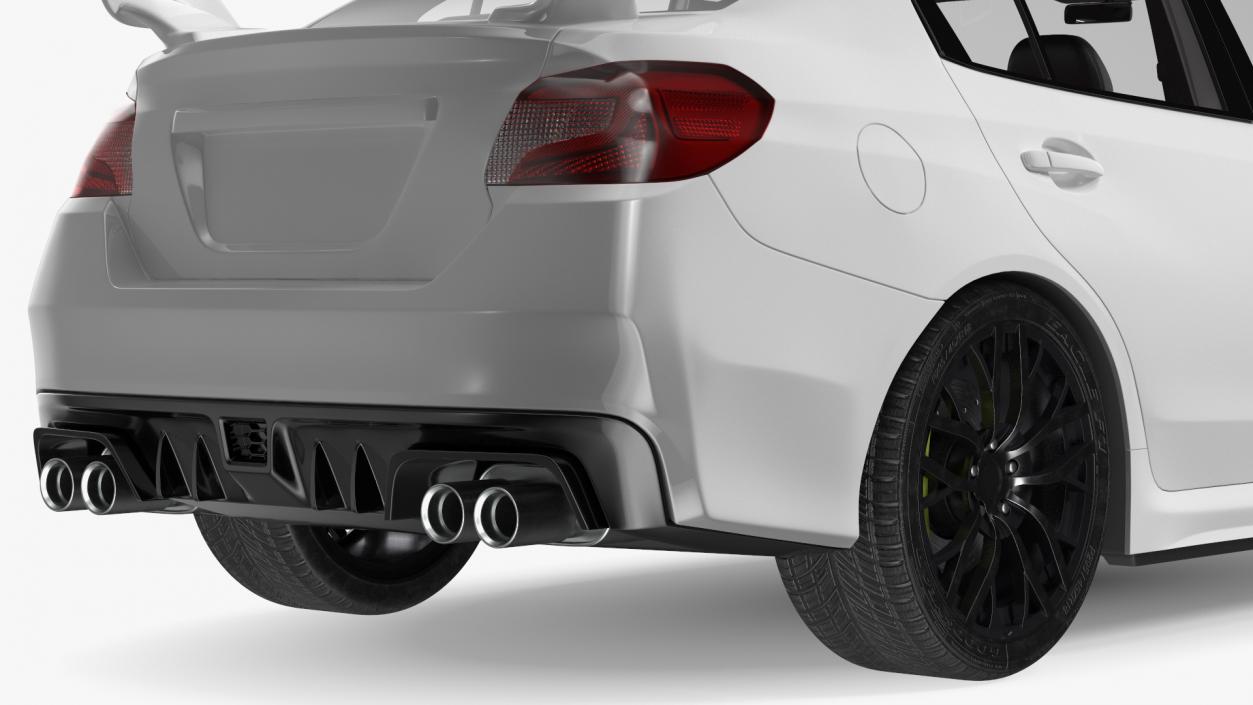 Luxury Sport Sedan White 3D model