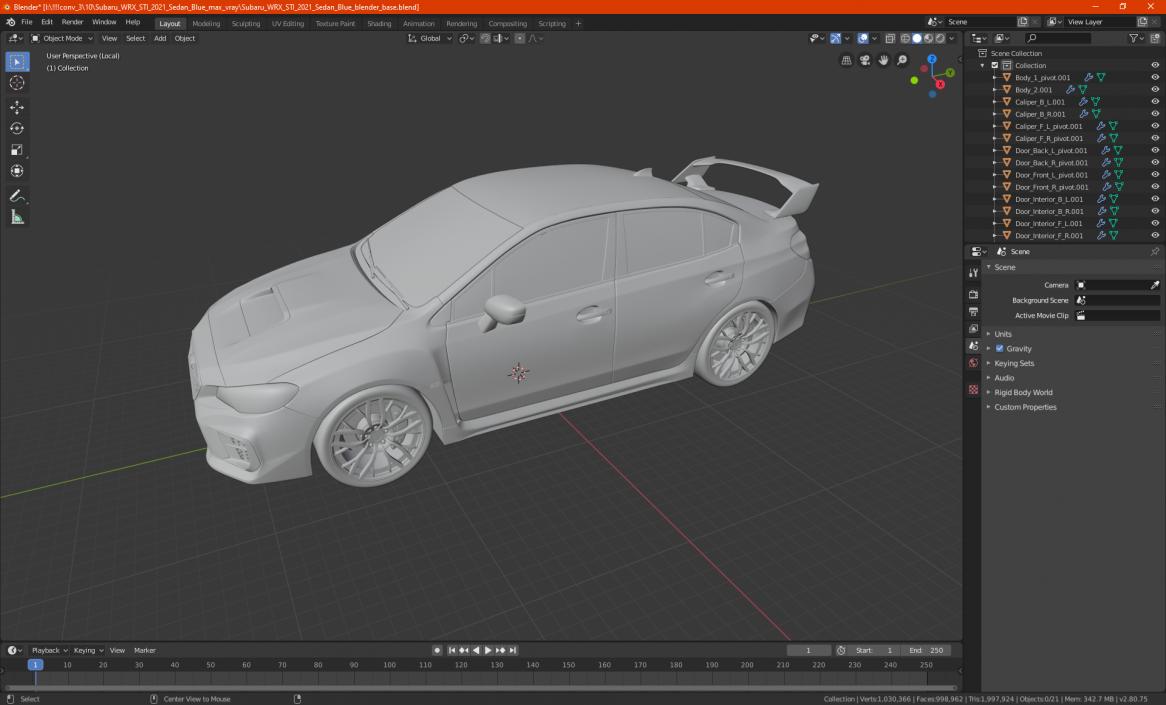 Luxury Sport Sedan White 3D model