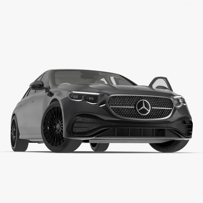 3D Mercedes E-Class 2023 Black Rigged for Maya model