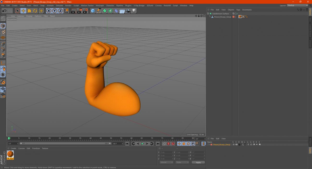 Flexed Biceps Emoji 3D model