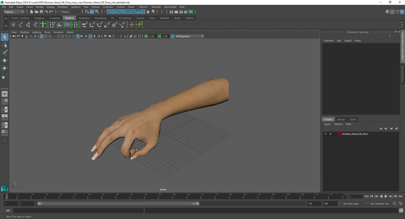 3D Woman Hand OK Pose model