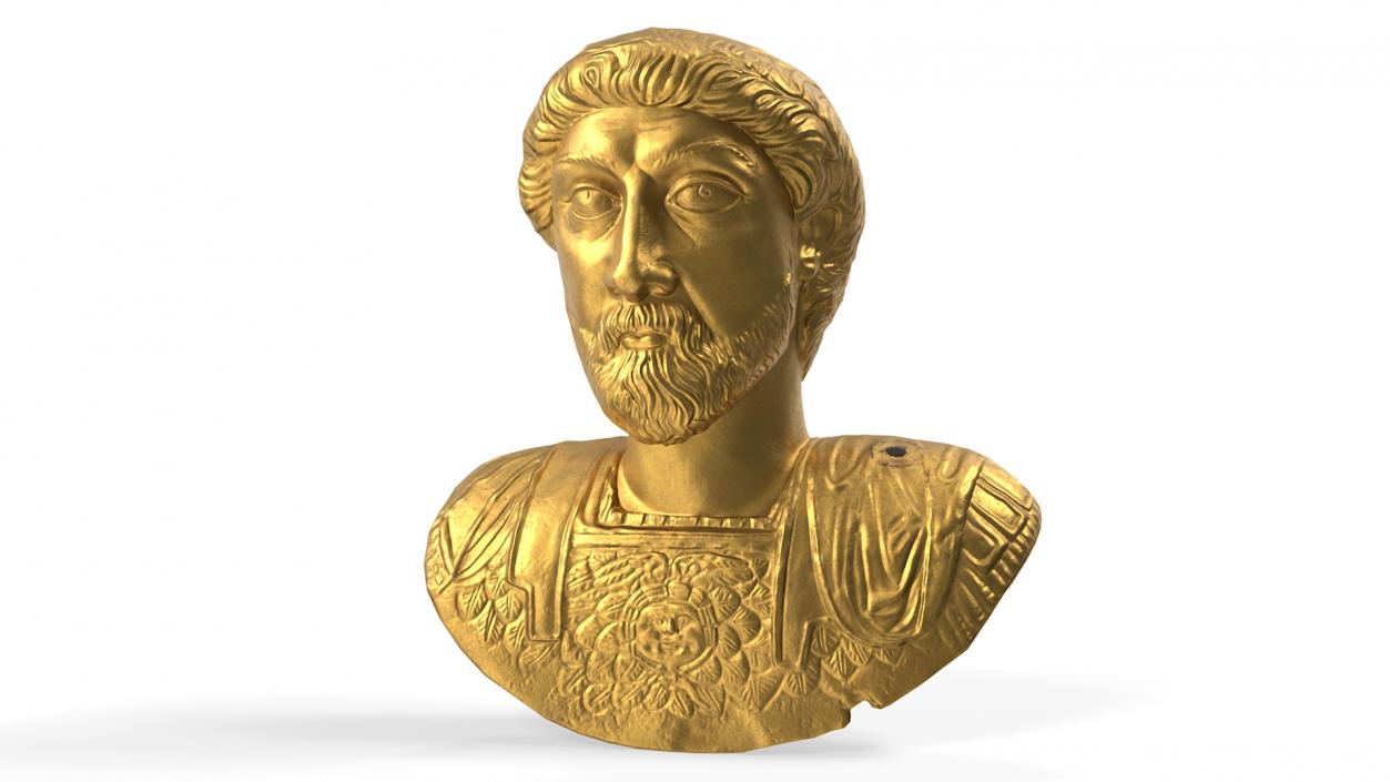 3D model Golden Bust of Marcus Aurelius