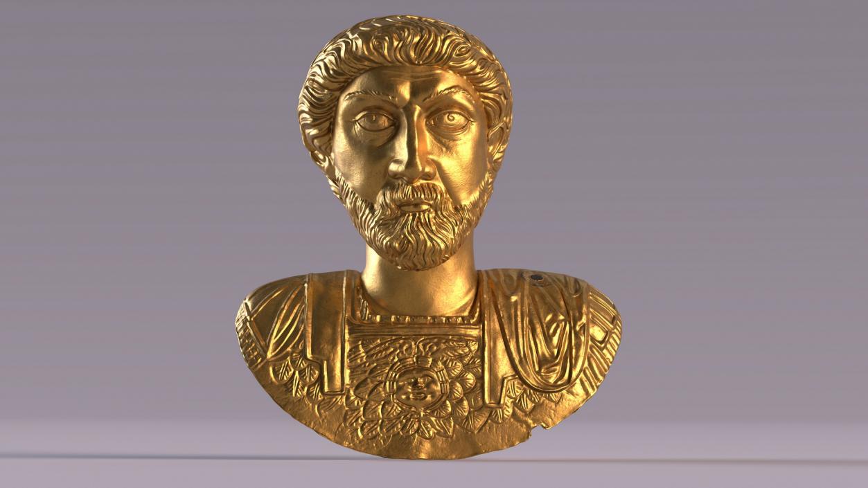 3D model Golden Bust of Marcus Aurelius