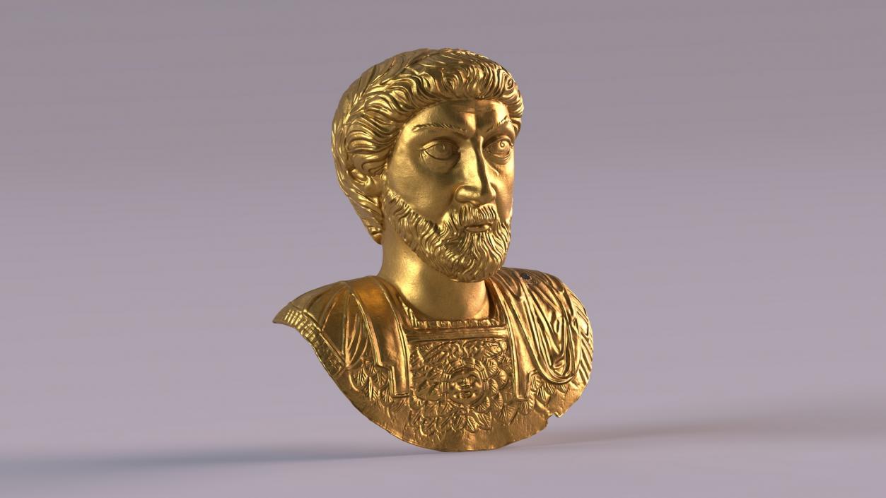 3D model Golden Bust of Marcus Aurelius