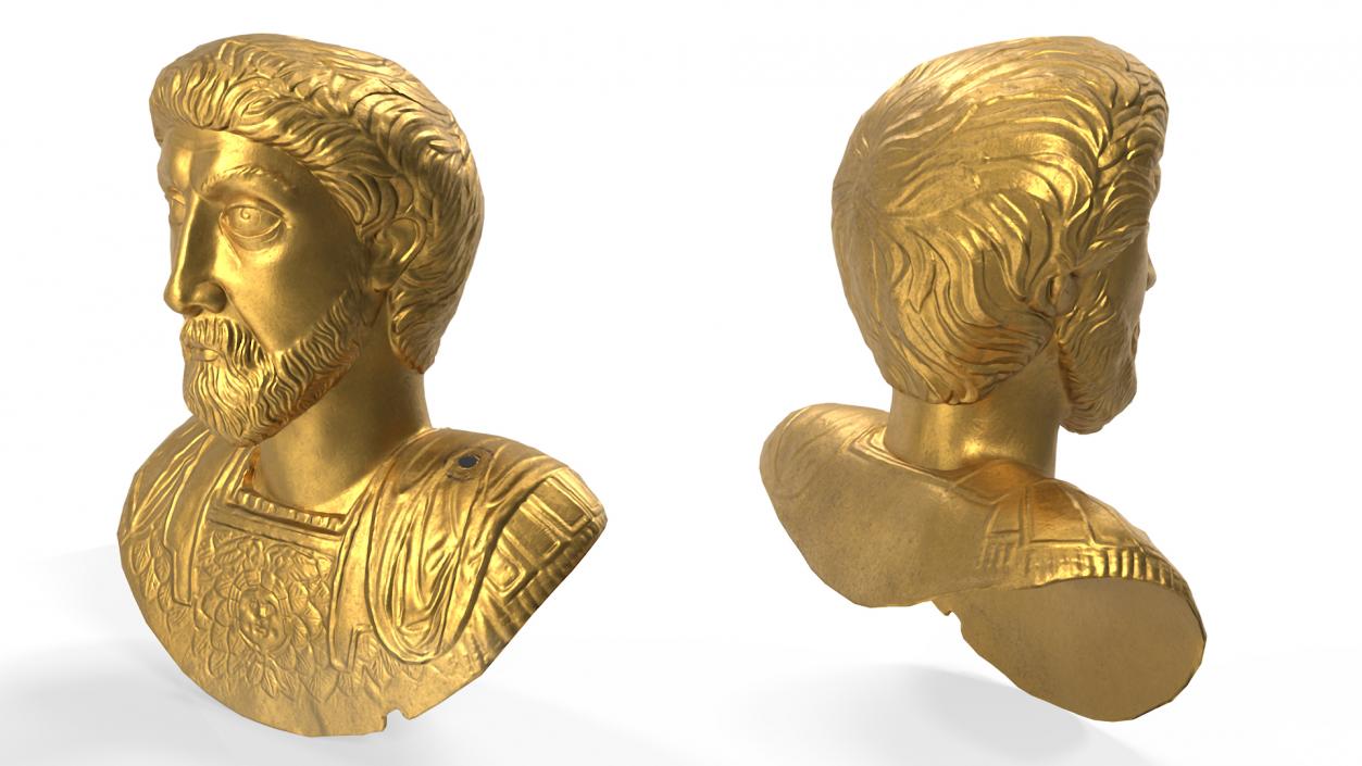 3D model Golden Bust of Marcus Aurelius