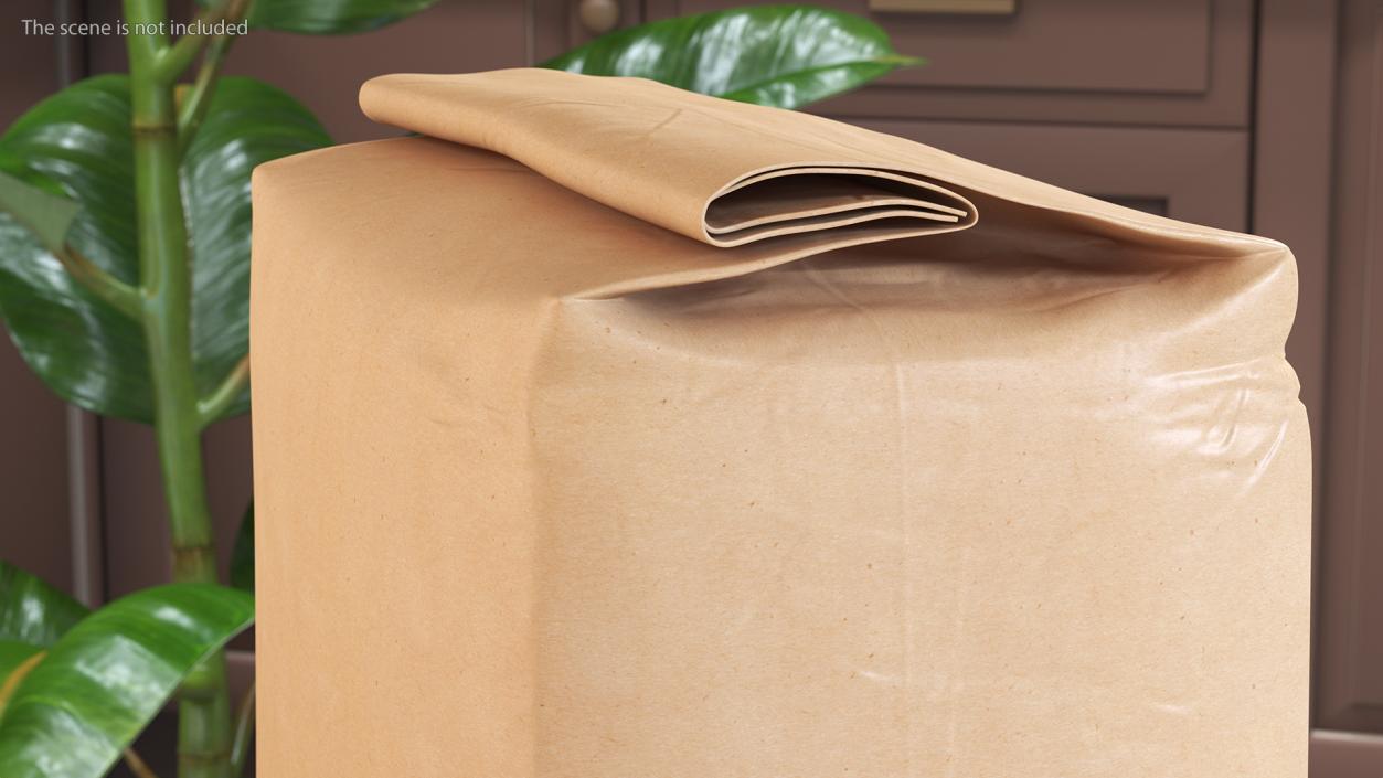 Wheat Flour Paper Bag 2lb Set 3D model