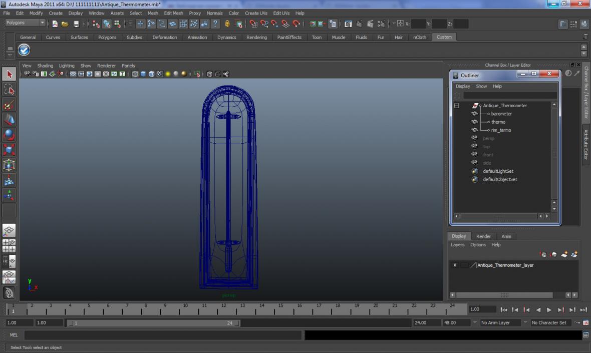 Antique Thermometer 3D model