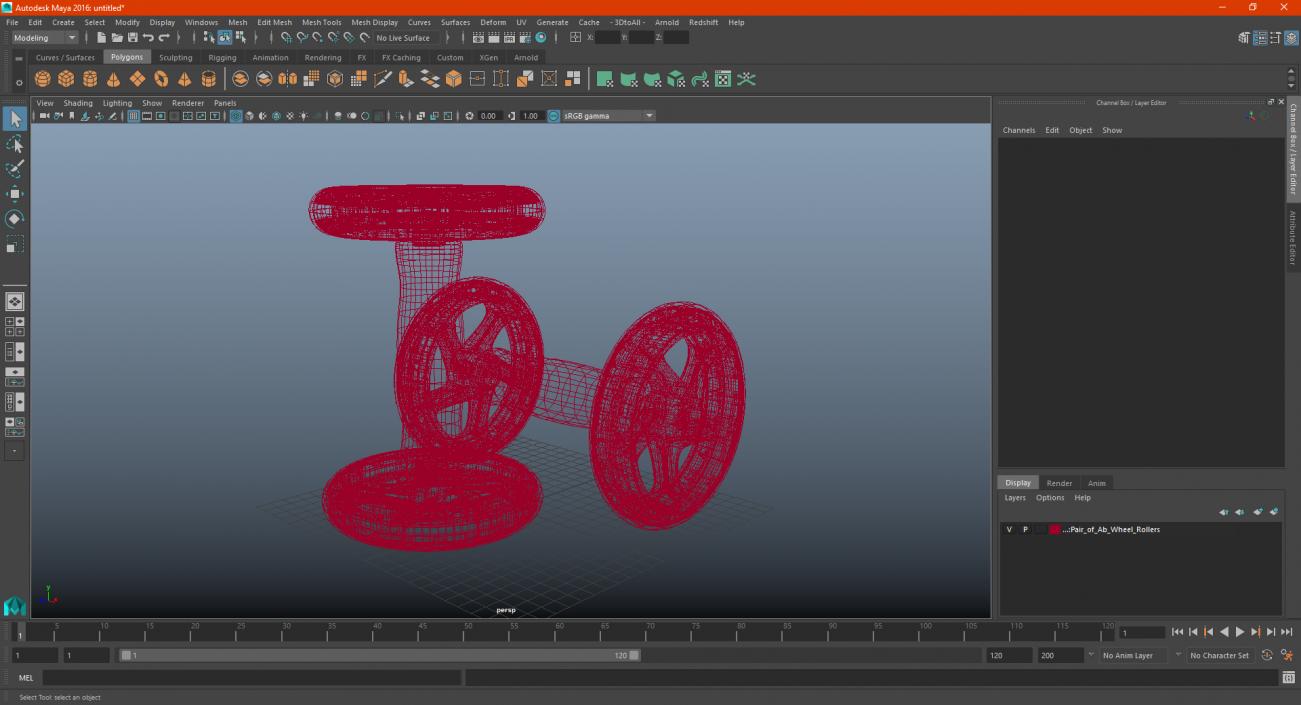 Pair of Ab Wheel Rollers 3D model