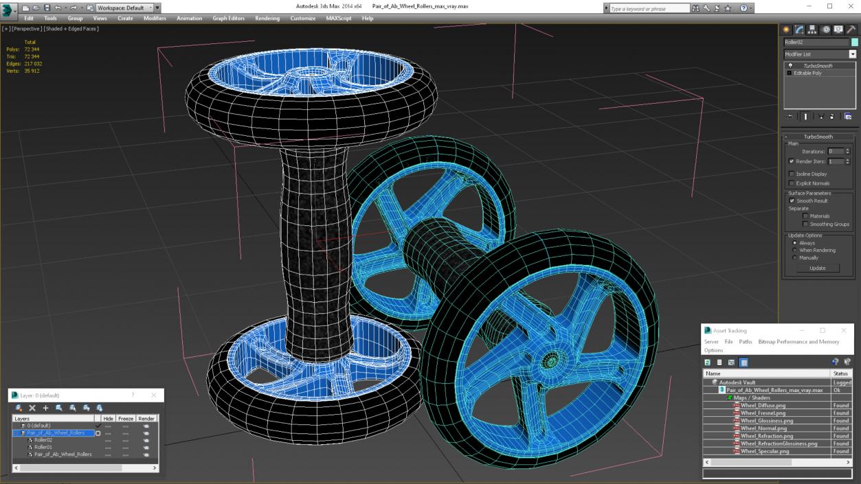 Pair of Ab Wheel Rollers 3D model