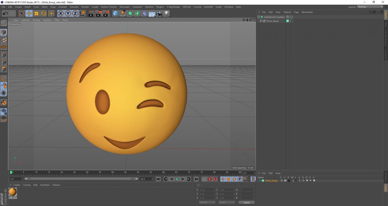 3D model Wink Emoji