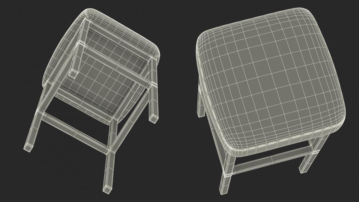 Leather Bar Stool 3D