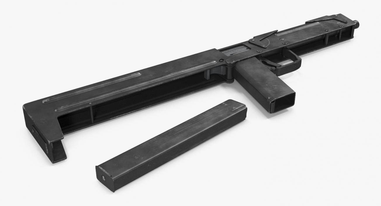 3D model Russian Folding Submachine Gun PP-90 SMG