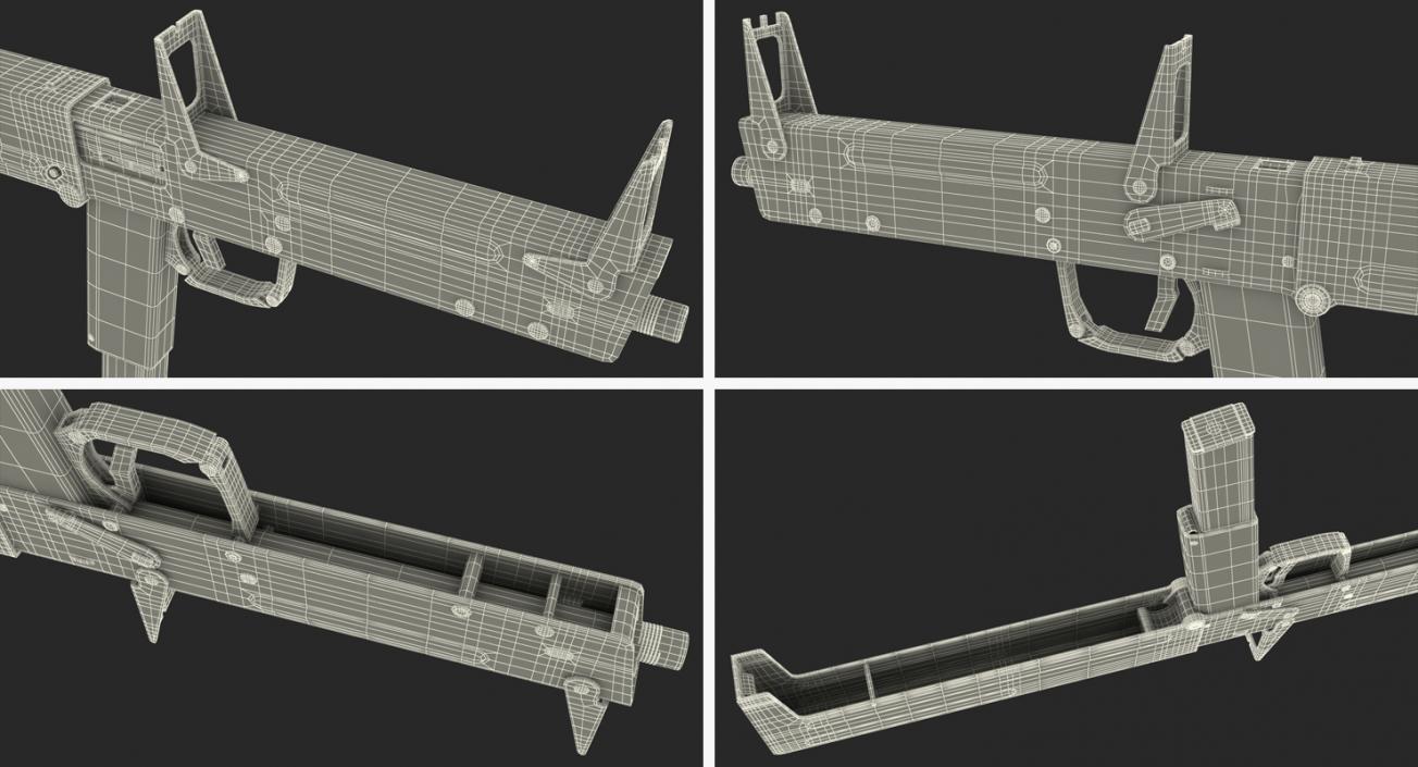 3D model Russian Folding Submachine Gun PP-90 SMG