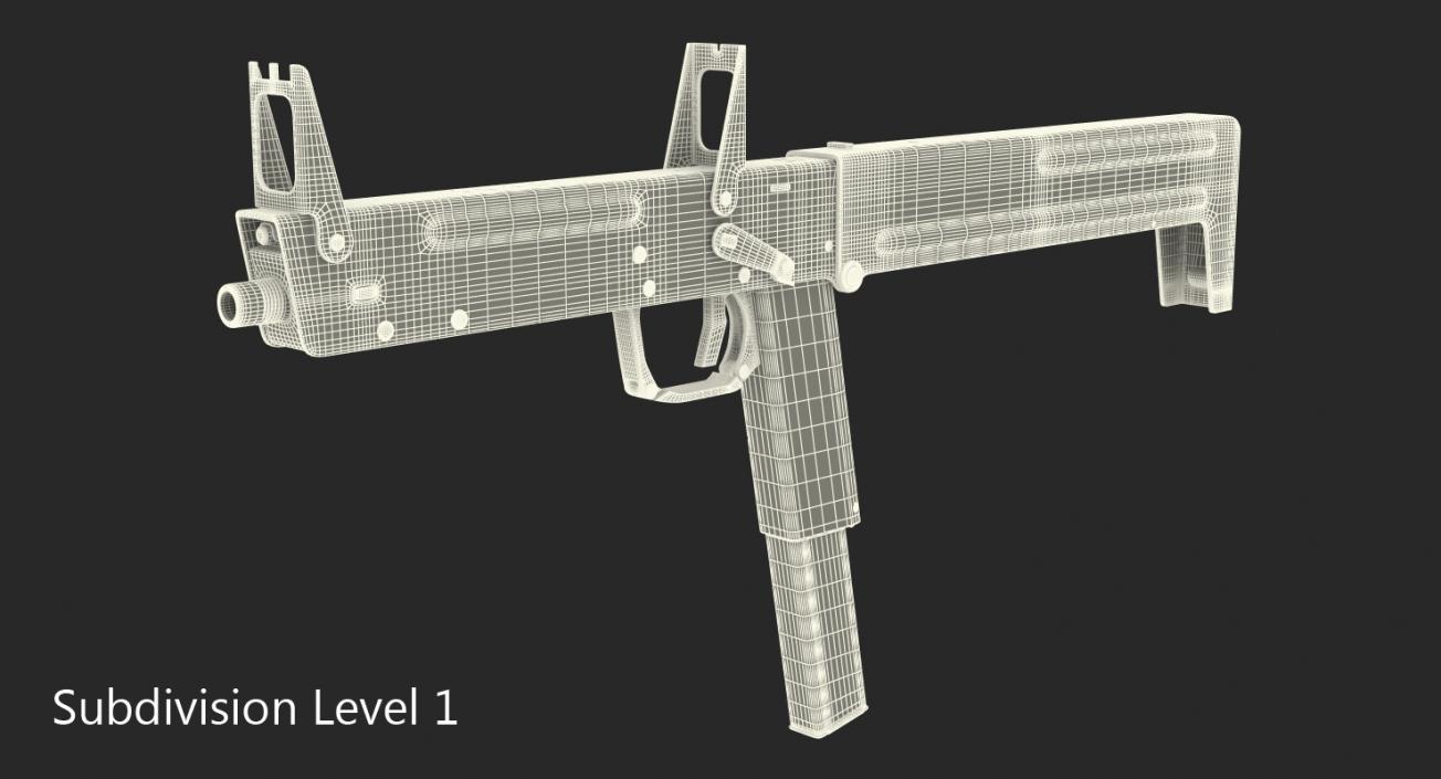 3D model Russian Folding Submachine Gun PP-90 SMG