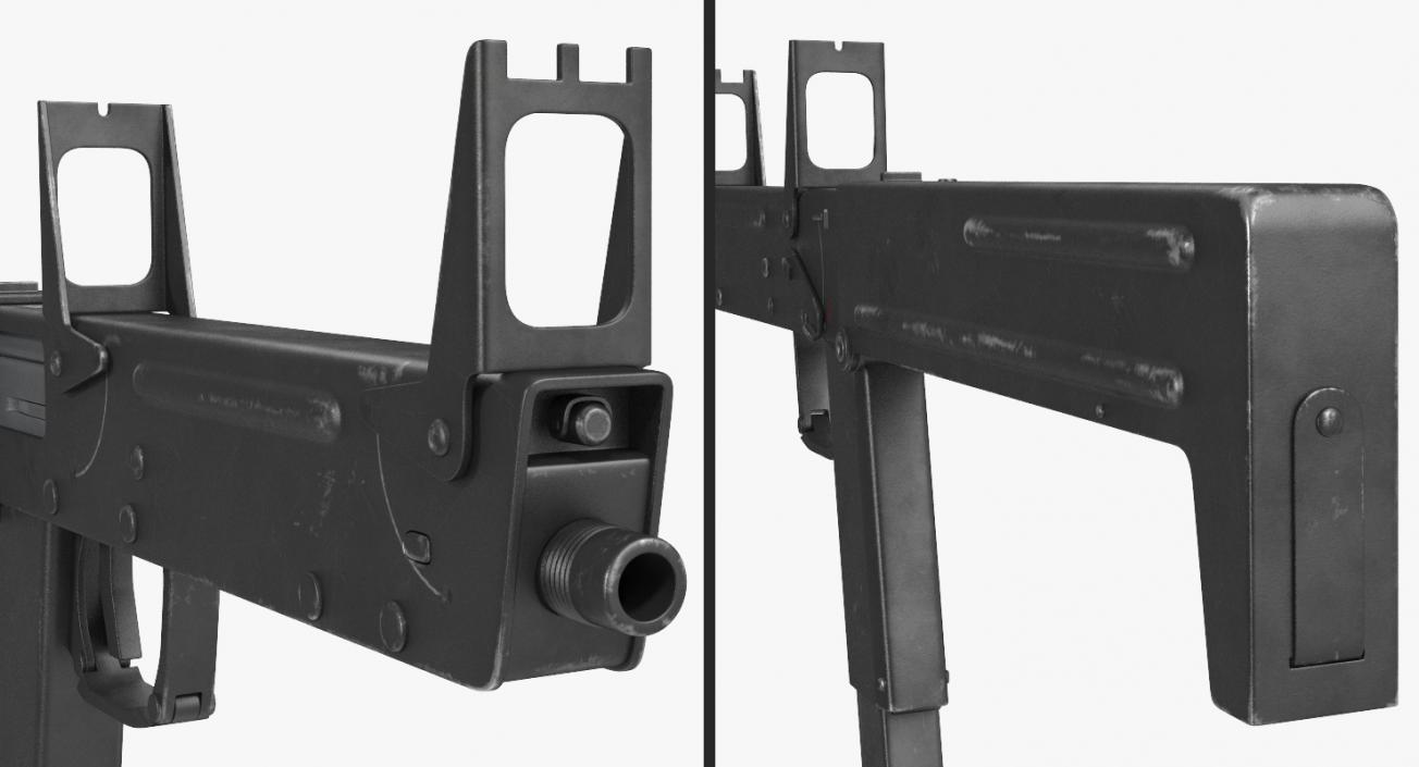 3D model Russian Folding Submachine Gun PP-90 SMG