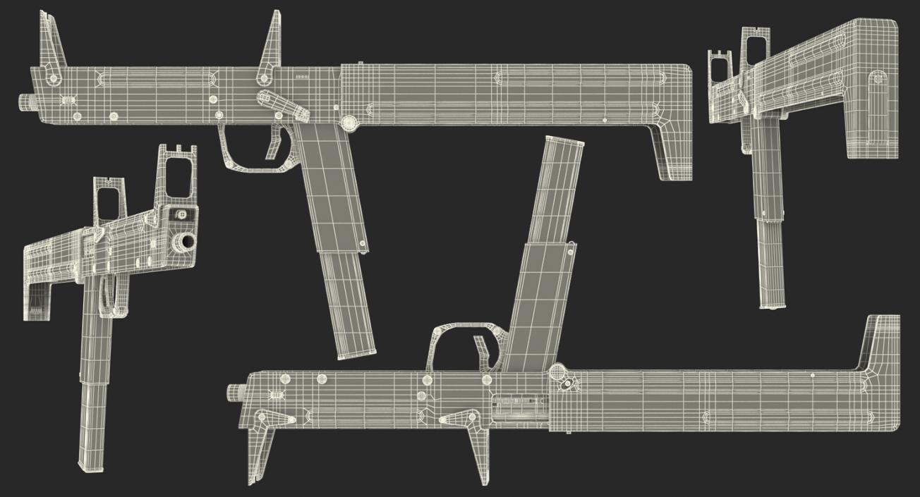 3D model Russian Folding Submachine Gun PP-90 SMG