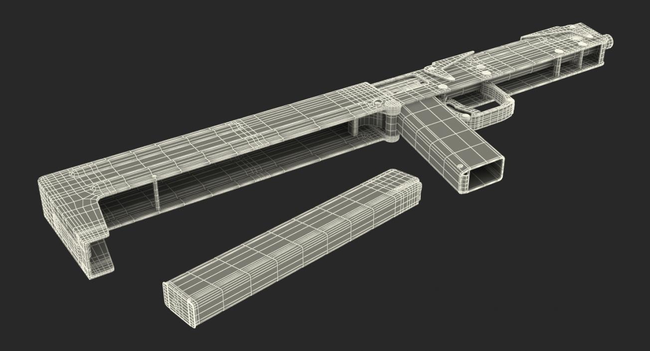 3D model Russian Folding Submachine Gun PP-90 SMG