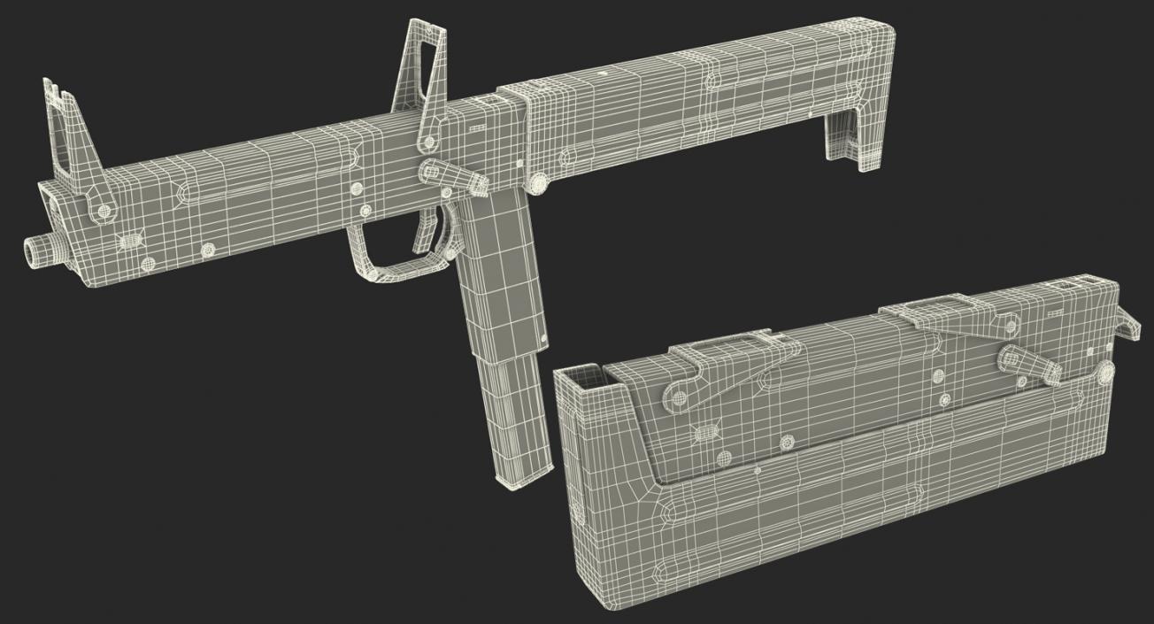 3D model Russian Folding Submachine Gun PP-90 SMG