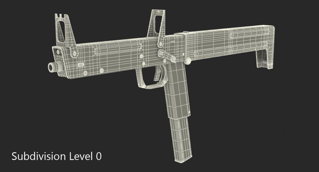 3D model Russian Folding Submachine Gun PP-90 SMG