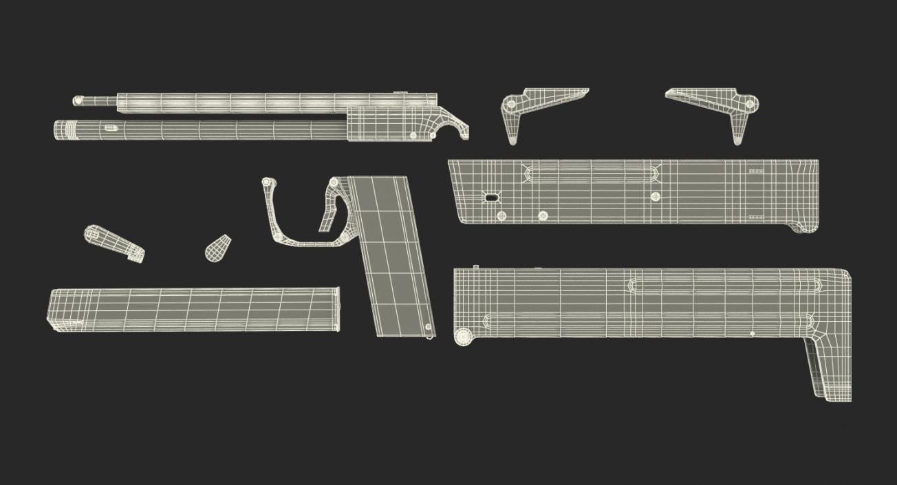 3D model Russian Folding Submachine Gun PP-90 SMG