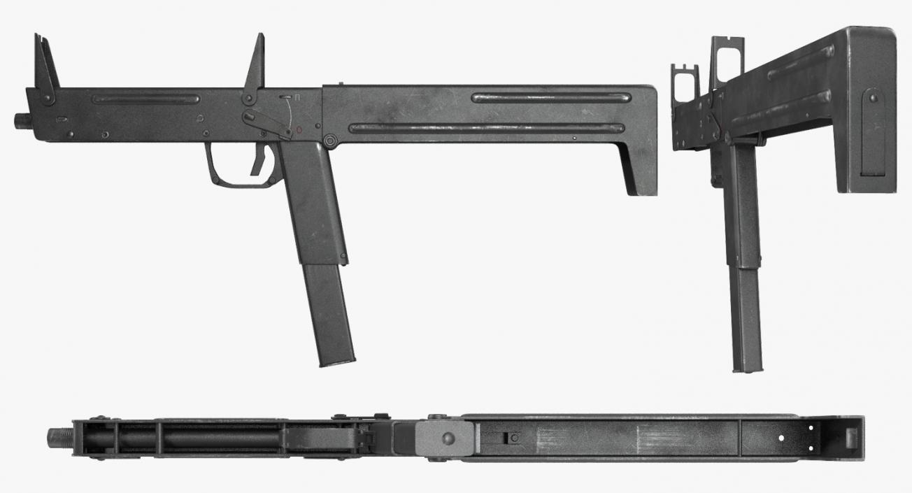 3D model Russian Folding Submachine Gun PP-90 SMG