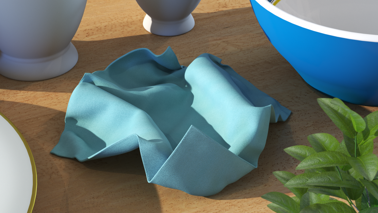 3D Kitchen Microfiber Blue model